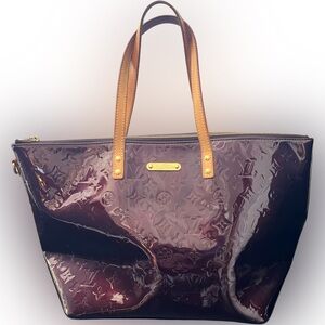 LOUIS VUITTON Monogram Vernis Bellevue GM Tote Bag Amarante